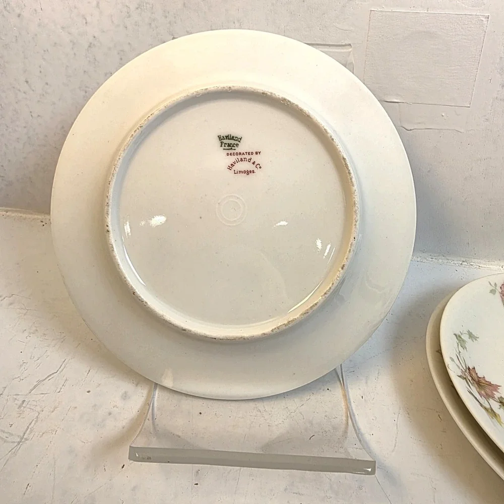 Antique Haviland France Limoges Autumn Leaf Saucers & Bread Plate Schleiger‎ 196